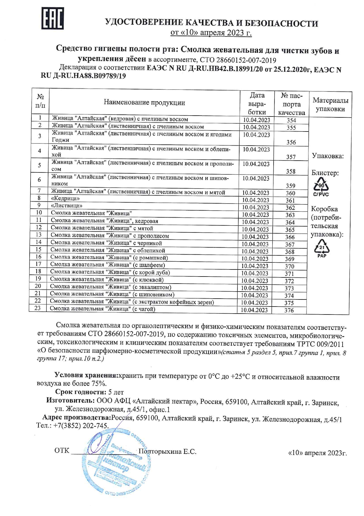Паспорт №042023